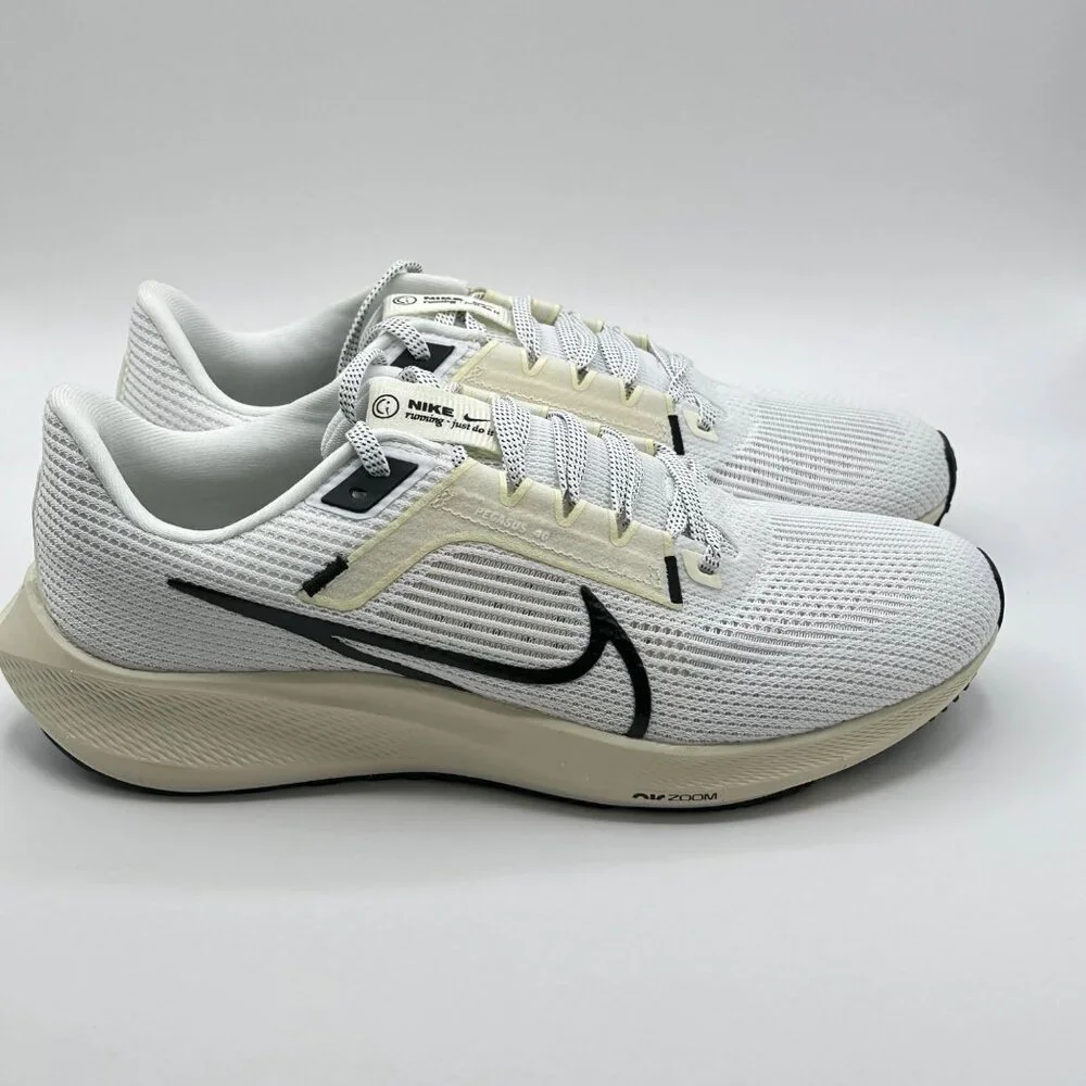Women's Nike Air Zoom Pegasus 40 White Coconut Milk Sail Black Running Size 11 - Picture 4 of 12